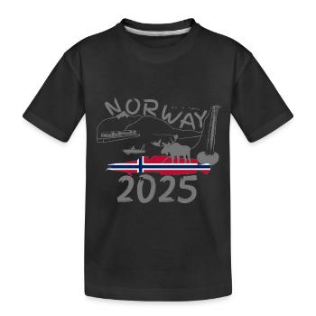 Norvège 2025 Ling avec montagnes et pêche à l’orignal - T-shirt bio Premium Enfant - noir - Devant