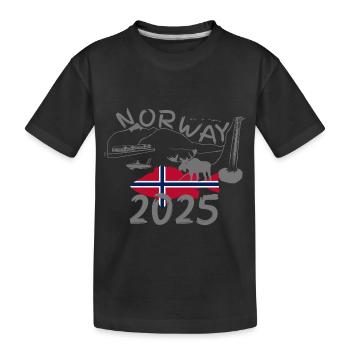 Norvège 2025 Sébaste avec montagnes et pêche à l’orignal - T-shirt bio Premium Enfant - noir - Devant