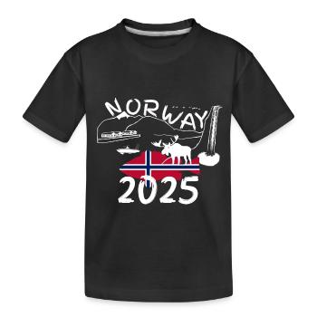 Norvège 2025 Sébaste avec montagnes et pêche à l’orignal - T-shirt bio Premium Enfant - noir - Devant
