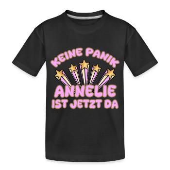 Woman's name Annelie - Kids' Premium Organic T-Shirt - black - Front