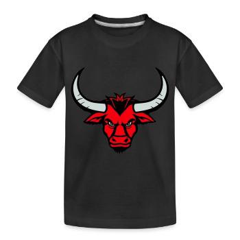 Bull Animal Head - Kids' Premium Organic T-Shirt - black - Front