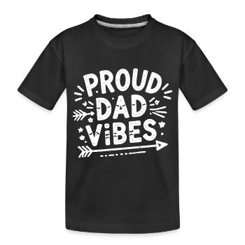Stolze Papa-Vibes - Kinder Premium Bio T-Shirt - Schwarz - Vorne