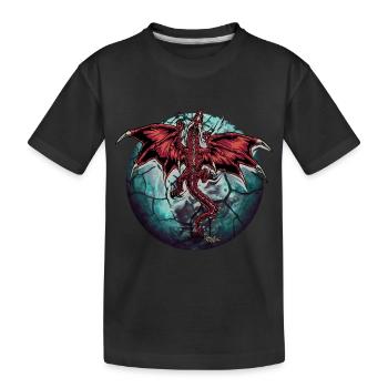 Planet Drache Drachen - Kinder Premium Bio T-Shirt - Schwarz - Vorne