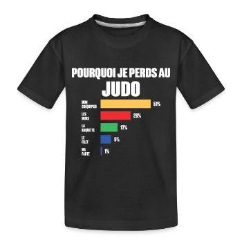 Judo-Trikot Ich kann nicht Ich habe Judo - Kinder Premium Bio T-Shirt - Schwarz - Vorne
