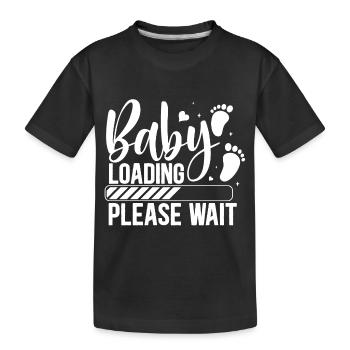 Baby loading babes women mother design newborn - Kids' Premium Organic T-Shirt - black - Front