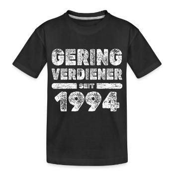 Personnes à faible revenu en 1994 - T-shirt bio Premium Enfant - noir - Devant