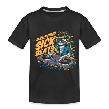 Dropping sick beats - Kids' Premium Organic T-Shirt - black - Front