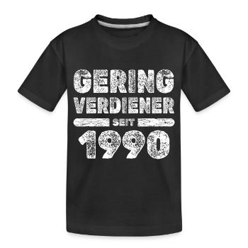 Personnes à faible revenu 1990 - T-shirt bio Premium Enfant - noir - Devant