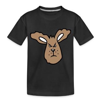 Hase wütend Böse Frech aggressiv hassen Frust Wut - Kinder Premium Bio T-Shirt - Schwarz - Vorne