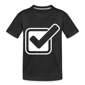 Häkchen Symbol Ankreuzen - Kinder Premium Bio T-Shirt - Schwarz - Vorne