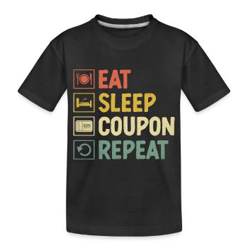 Eat Sleep Coupon Répéter Coupon Shopper Économiser - T-shirt bio Premium Enfant - noir - Devant