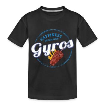 Gyros Restaurant Vintage Grèce Souvenir - T-shirt bio Premium Enfant - noir - Devant