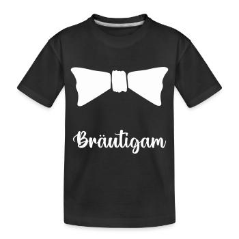 Fliege Bräutigam - Kinder Premium Bio T-Shirt - Schwarz - Vorne