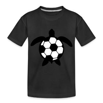 Wasserschildkröte Fußball Sport Hobby Verein Fan - Kinder Premium Bio T-Shirt - Schwarz - Vorne