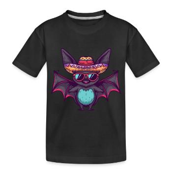 Fledermaus Lustig Sombrero - Kinder Premium Bio T-Shirt - Schwarz - Vorne