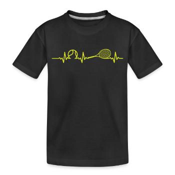 Tennis Heartbeat Tennis Player - Kids' Premium Organic T-Shirt - black - Front