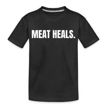 LA VIANDE GUÉRIT | Mode de vie carnivore basé sur les animaux - T-shirt bio Premium Enfant - noir - Devant