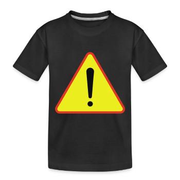 Warning Triangle - Kids' Premium Organic T-Shirt - black - Front