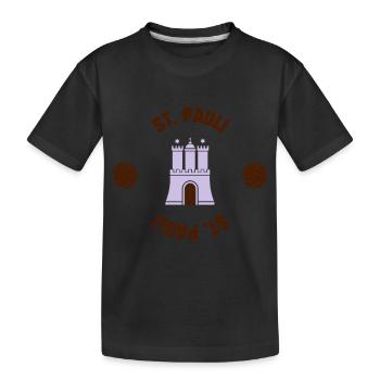 St. Pauli (ID: 001013) - Kinder Premium Bio T-Shirt - Schwarz - Vorne