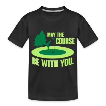May the course be with you - golf - Kinder Premium Bio T-Shirt - Schwarz - Vorne