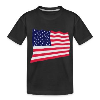 USA - Kinder Premium Bio T-Shirt - Schwarz - Vorne