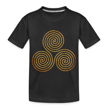 spirale triple celtique - or antique oneline - T-shirt bio Premium Enfant - noir - Devant