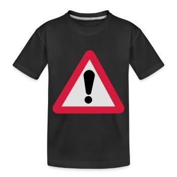 Gefahrenzeichen Gefahrenstelle - Kinder Premium Bio T-Shirt - Schwarz - Vorne