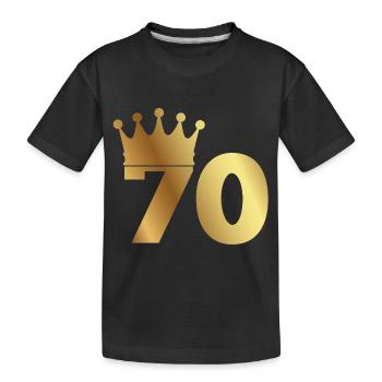 70. Geburtstag: 70 mit Krone - Kinder Premium Bio T-Shirt - Schwarz - Vorne
