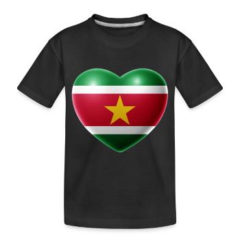 Heart (Suriname) - Kids' Premium Organic T-Shirt - black - Front