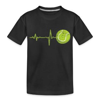 Cadeau Heartbeat Tennis - T-shirt bio Premium Enfant - noir - Devant