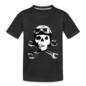 biker_skull_b_sw - T-shirt bio Premium Enfant - noir - Devant