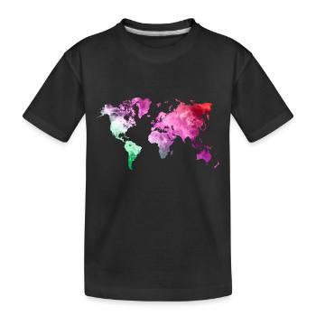 carte colorée Carte du monde Voyage Cadeaux Voyage - T-shirt bio Premium Enfant - noir - Devant