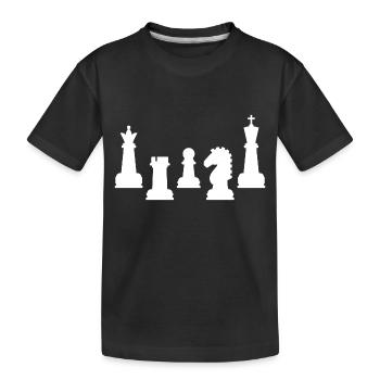 Schachfiguren Schachbrett Schachspieler Geschenk - Kinder Premium Bio T-Shirt - Schwarz - Vorne