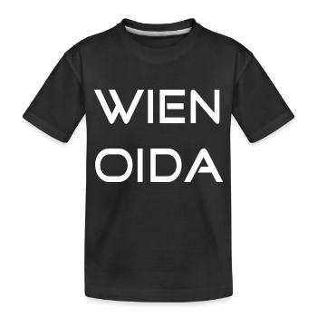 WIEN OIDA - Kinder Premium Bio T-Shirt - Schwarz - Vorne