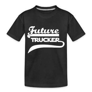Truck Trucker - Kids' Premium Organic T-Shirt - black - Front