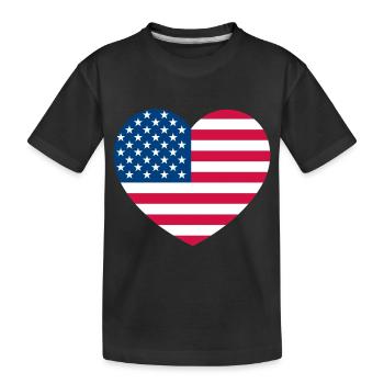Cœur USA - T-shirt bio Premium Enfant - noir - Devant
