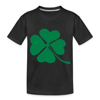 Kleeblatt - Kinder Premium Bio T-Shirt - Schwarz - Vorne