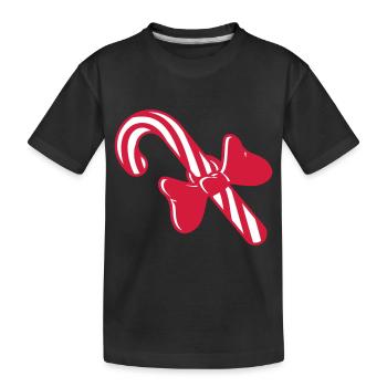 bonbons cadeau de noël canne à sucre délicieux - T-shirt bio Premium Enfant - noir - Devant