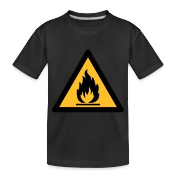 Symbole de danger - Inflammable (2 couleurs) - T-shirt bio Premium Enfant - noir - Devant