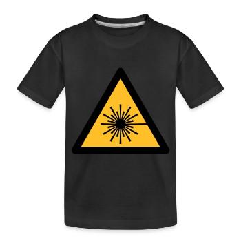 Symbole de danger - lumière laser (2 couleurs) - T-shirt bio Premium Enfant - noir - Devant