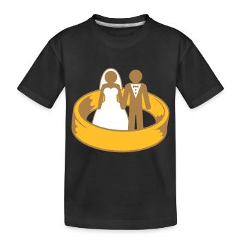 ehering married couple dress team around circle marry rin - Kids' Premium Organic T-Shirt - black - Front
