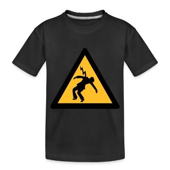 électricien coup de foudre panneaux danger - T-shirt bio Premium Enfant - noir - Devant