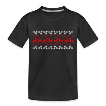 noel renne neige - Kinder Premium Bio T-Shirt - Schwarz - Vorne