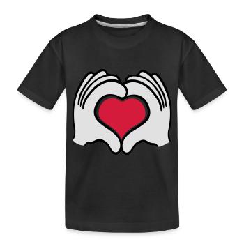2 mains coeur coeur amour caractère preuve d'amour - T-shirt bio Premium Enfant - noir - Devant
