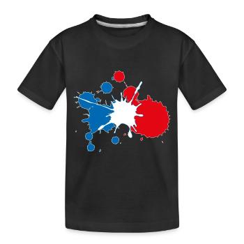 France bleu blanc rouge Design Peinture BBR - T-shirt bio Premium Enfant - noir - Devant