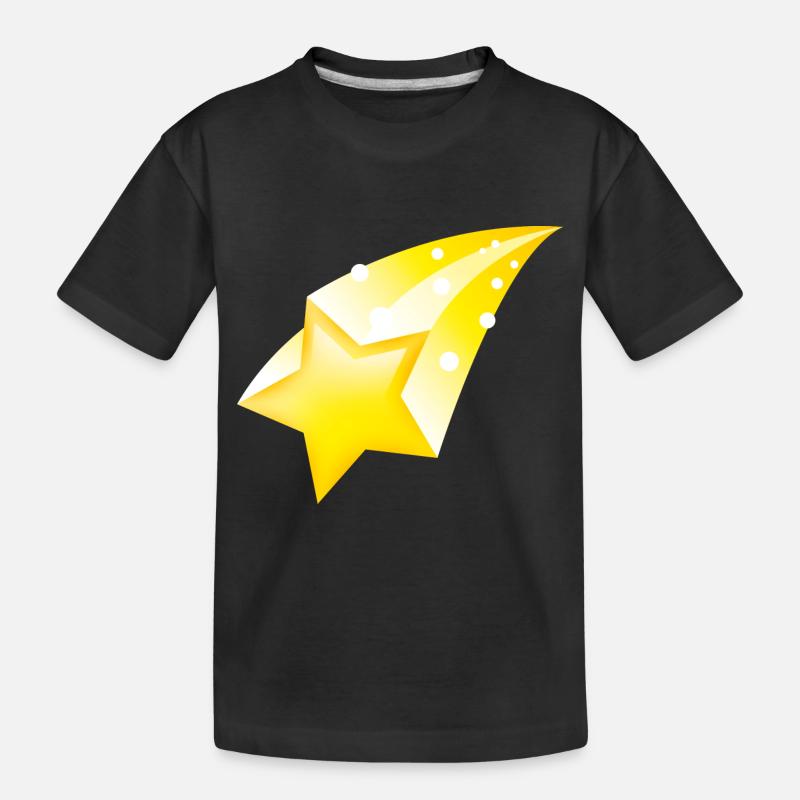 Smiley Falling Star - Kinder Premium Bio T-Shirt - Schwarz