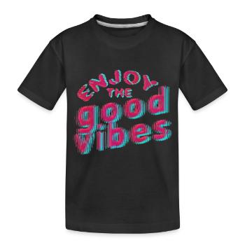 Good Vibes (Schriftzug) 01 - Kinder Premium Bio T-Shirt - Schwarz - Vorne