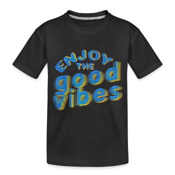 Good Vibes (Schriftzug) 02 - Kinder Premium Bio T-Shirt - Schwarz - Vorne