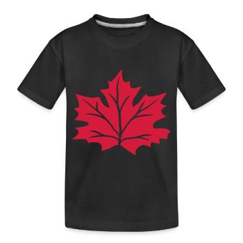 feuille d'érable rouge automne hiver rouge coloré couleurs bla - T-shirt bio Premium Enfant - noir - Devant