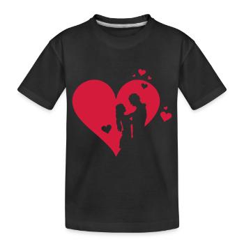 Liebe - Paar Herz - Kinder Premium Bio T-Shirt - Schwarz - Vorne